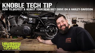 Knoble Tech Tips How To Inspect And Adjust Your Rear Belt Drive On A HarleyDavidson Motorcycle [upl. by Skinner]