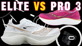 Saucony Endorphin Elite VS Pro 3  How Much More Efficient Is Elite Based On Data runningshoes [upl. by Gervase490]