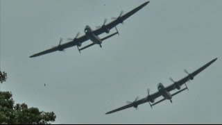 2 Lancasters Farewell to Canadian Lancaster “VERA” – Goodwood [upl. by Trevlac621]