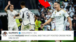 FOOTBALL WORLD REACT TO LUCAS VAZQUEZ GOAL VS BARCELONA  EL CLASICO REACTIONS [upl. by Eillim151]