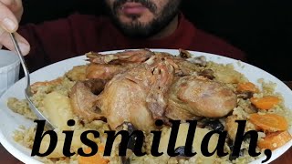 مقلوبة الفريكة مع الدجاج موكبانغ الدجاج ASMR eating maqloba amp freekeh [upl. by Em656]