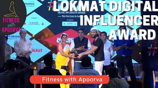 Lokmat Digital Influencer Award for Fitness with Apoorva fitnesswithapoorva shorts [upl. by Annahpos145]