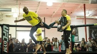 UFC Fight Night 84 Anderson Silva Workout Highlights [upl. by Nilorac]