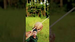 Nariyal se tir kaman archery hunting outdoors satisfying fireworks coconut [upl. by Ebenezer]