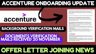 Accenture onboarding update Accenture bgv mails received October batch [upl. by Lateehs]