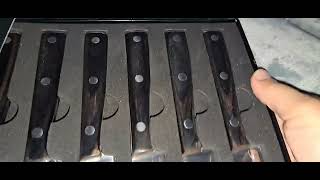 Stainless steel 6 piece set steak knives [upl. by Ahsirtal]