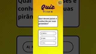 Qual desses países é conhecido por suas pirâmides geografia quiz DesafioGeográfico curiosidades [upl. by Airla]