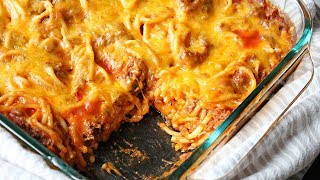 Cheesy Spaghetti Bake  Baked Spaghetti recipe  Baked Spaghetti  How to bake Spaghetti [upl. by Hannala818]