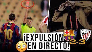 REACCIONAMOS EN DIRECTO A LA PRIMERA EXPULSIÓN DE MESSI [upl. by Nonnarb689]