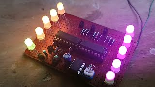 RGB LED Dancing effect using 555 and CD4017 [upl. by Chuck]