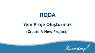 RQDA Yeni Proje Oluşturmak English Subtitle [upl. by Suirradal475]