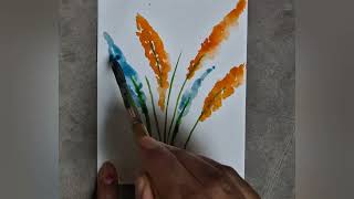 Flowers art for beginners easy art technic Rima dey [upl. by Kalie]