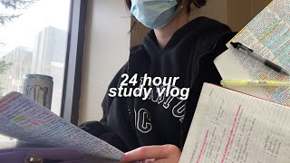 studying 24 hours before my exam 🤡  finals week productive study vlog uni in canada [upl. by Thornburg712]