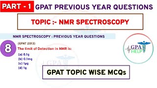 NMR Spectroscopy mcqs  NMR Spectroscopy  GPAT PYQ  NMR mcq for gpat [upl. by Hazeefah3]