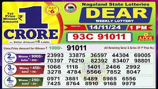 Dear Lottery Sambad Morning 1 PM today 141124 Nagaland State Lottery Result [upl. by Stefania254]