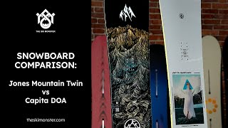 Snowboard Comparison Jones Mountain Twin vs Capita DOA [upl. by Enneirb]