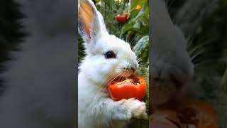 little rabbit eating tomato bunny cute rabbits rabbiteating rabbitvideo rabbitvideos pet [upl. by Bianka246]