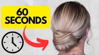 60 SECOND elegant chignon bun hair tutorial [upl. by Nylrebmik]