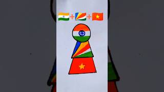 🇮🇳🇸🇨🇻🇳Jana gana mana adhinaye tiranga Anthem shorts drawing art video drawing flag [upl. by Gayle888]