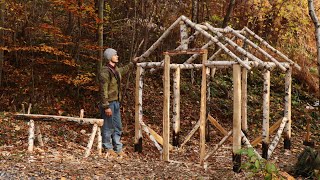 Warm Bushcraft House in the Forest Shelter for Survival [upl. by Welker]