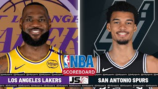 Los Angeles Lakers vs San Antonio Spurs  NBA Live Scoreboard 2024 [upl. by Ytineres839]