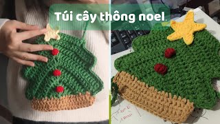 Hướng dẫn móc túi cây thông noel Crochet christmas tree bag  iuiulen [upl. by Gnim314]