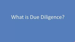 What is a Due Diligence project [upl. by Power]