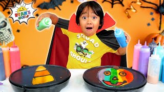 Halloween Pancake Art Challenge with Ryans World [upl. by Dorene630]