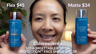 Best Tinted Mineral Sunscreens 2021 Colorescience Face Shield Flex Vs Matte SPF 50 Sunscreens [upl. by Rama]