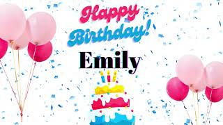 Cute Happy Birthday Cake Video Custom for quotEMILYquot background screen shot [upl. by Spillar]