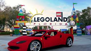 Firstever Lifesize Lego Ferrari 296 GTS Arrives at Legoland Florida Resort [upl. by Atrim]