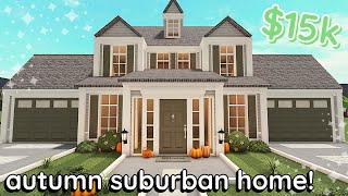 15k Bloxburg Autumn Suburban House Build 2 Story Tutorial [upl. by Greenland440]