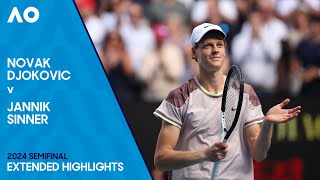 Novak Djokovic v Jannik Sinner Extended Highlights  Australian Open 2024 Semifinal [upl. by Gault]