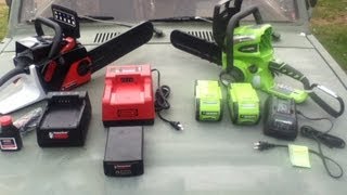 Greenworks vs Oregon PowerNow 40v chainsaws the economic comparison [upl. by Rehpoitsirhc40]