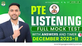 PTE Listening Full Mock Test with Answers  December 2023II  Language Academy PTE NAATI amp IELTS [upl. by Marylin]