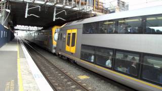 CityRail quotMillenniumquot M30M1 train Arriving and Leaving Glenfield Station to Macarthur [upl. by Birkner]