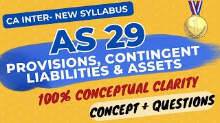 AS 29 in ENGLISH  Provisions Contingent Liabilities amp Assets  P1 CONCEPTS  CA Inter New Syllabus [upl. by Toomin]