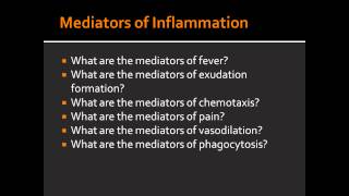 Mediators of Inflammation  Fever Pain Vasodilation Chemotaxis [upl. by Dav]