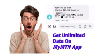 My MTN Free 50gb Data  How to Get Unlimited Data On the App [upl. by Ibob641]