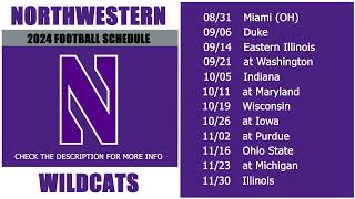 2024 Northwestern Wildcats Football Schedule [upl. by Forward598]