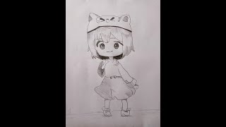 Sketch Drawing of Cute Anime Girl [upl. by Imeaj603]