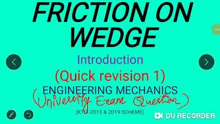 WEDGE friction university theory question [upl. by Georgia]