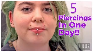 5 Piercings In One Day [upl. by Gnav]