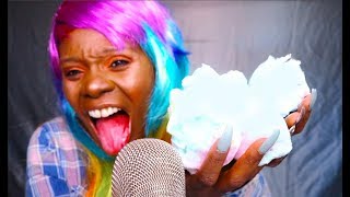 Cotton Candy ASMR EatingMouth SoundsWhisper  Candi Corn Treat [upl. by Sachiko101]