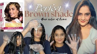 Loreal Excellence Hair Colour Review  Perfect Brown Shade  Hair colour at home [upl. by Rubin226]