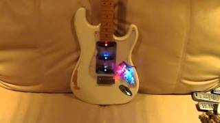 Realtonecustompickup Pickguard Strat SSS Transparent LED Project [upl. by Ainsworth757]