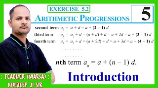 INTRODUCTION Ex 52  nth term of AP  Ch 5 Arithmetic Progression [upl. by Airdnekal]