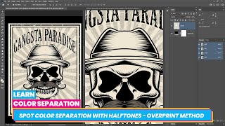 Overprint method How to Do Spot Color Separation With Halftones in Photoshop for ScreenPrinting [upl. by Frechette846]