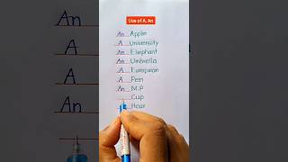 Use of A An  A An Uses  Indefinite Articles uses shortvideo [upl. by Nemaj841]