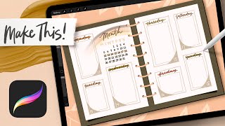 Weekly Planner Design in Procreate  ADVANCED PROCREATE TUTORIAL [upl. by Homere]